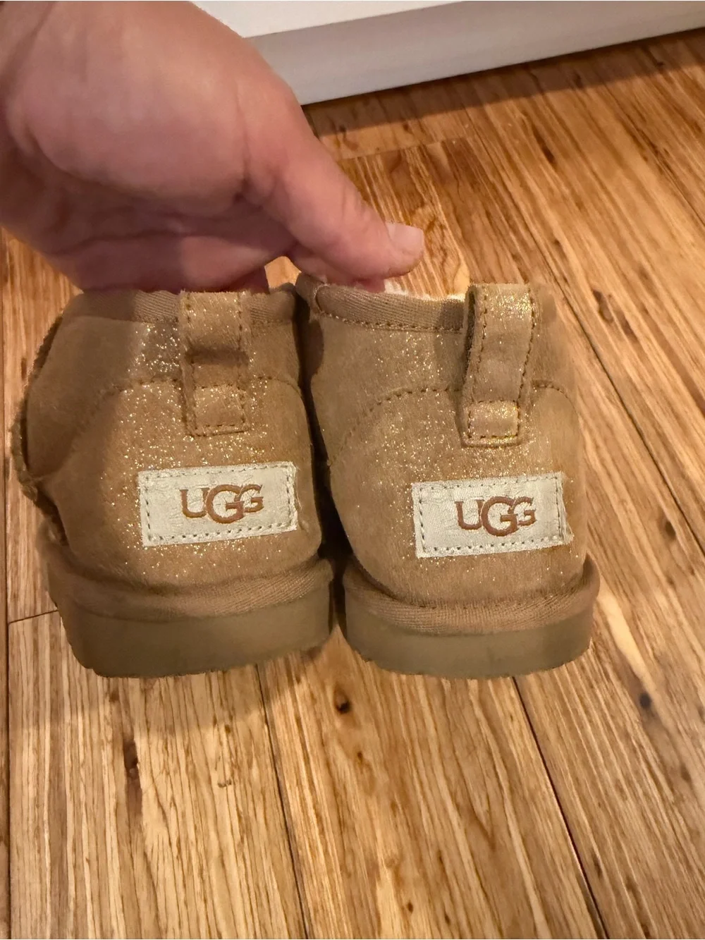 UGG Kids Chestnut Suede Booties with Shearling Lining